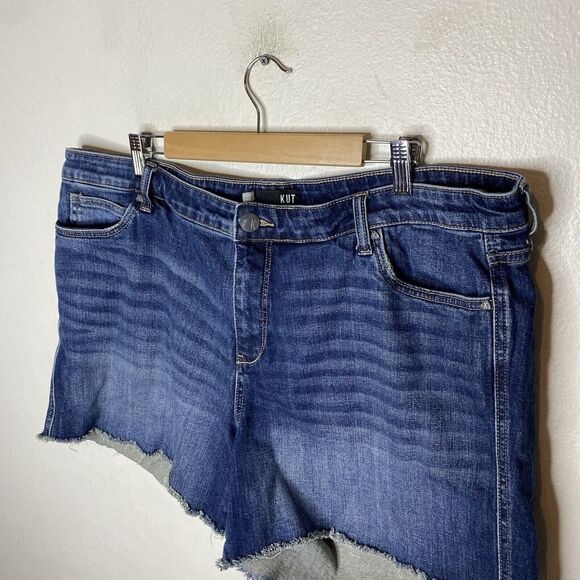 Kut From The Kloth Gidget Fray Blue Denim Jean Short Cut off Shorts Women’s 20W - Picture 2 of 13